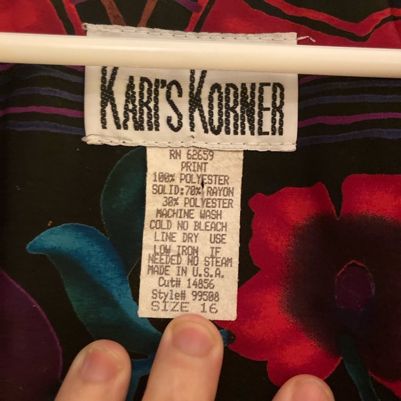 Mixed print open blazer or kimono 80s 90s - Picture 4 of 7